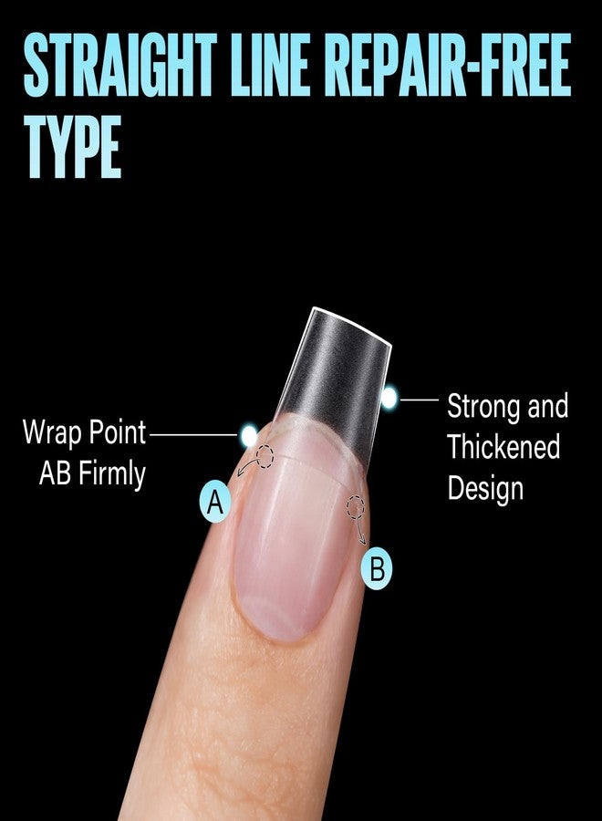 TOMICCA Short Coffin Nail Tips, 510Pcs Acrylic Half Cover Nail Tips, 12 Sizes No C Curve Full Matte Gel Nail Extension Tips for Beginner and Professional - Image 3